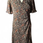 Cedar & Gold Paisley Print Midi Dress Ruffle‎ Short Sleeve Photo 0