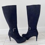 Nine West NWEVAH Size 9 1/2 M Tall Black 3 1/2 Inch Heel Boots with Zipper Photo 0