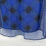 Halo Boho Sheer Top Blue Mixed Pattern High Low Long Sleeve Whimsical Size M Size M Photo 5