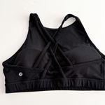 Lululemon [] Black High Neck Energy Sports Bra Strappy Back Workout Top Size 12 Photo 7