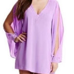 Marciano New!  by Guess Soft Lavender‎ Split Sleeve Chiffon mini Dress/ top, S Photo 0