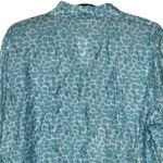 VanHeusen Women's Long Sleeve Cuffed Button Up‎ Shirt Blue Leopard Print XL NWT Photo 6