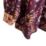 Dip Brand Women Tunic Top XL Maroon Babydoll Floral Boho Festival‎ Peasant Red Photo 4