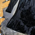 Hale Bob  Black Silk Burnout Velvet Long Sleeve Dress Photo 3