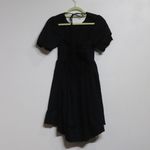 Oak + Fort Black Puff Sleeve Tie Back Dress Sz S Photo 6