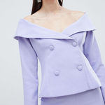 Lavish Lice NWT ASOS Lavish Alice Bardot Double Breasted Tuxedo Jacket Lavender Lilac Sz 2 Photo 0