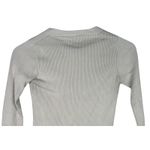 ZARA Cropped V Neck Long Sleeve Fitted Ribbed Knit Button Down Sweater XS Beige Photo 4