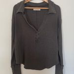 We The Free Anakin Thermal Top for Women- Charcoal- Oversized- Size Small Photo 9