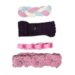HANDMADE CROCHET KNIT HEADBANDS SET OF 4 PINK PURPLE WOMEN KIDS Photo 1