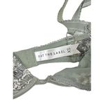 Kat The Label Underwire Floral Embroidery Bra in Sage Green & White Size XS Photo 1