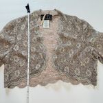 Alex Evenings Champagne Lace Sequin Two Piece Jacket Sleeveless Dress Size 8P Photo 9