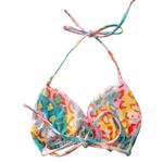 Colorful Animal Print Bikini Top Size Medium Green Photo 2