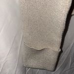 Tahari  Champagne/Gold  Ribbed Shimmery Boatneck Size Large Cropped Sweater Photo 3