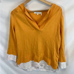 Foxcroft  Mixed Media sweater Orange size medium Photo 1