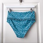 Floral High Waist Swim Suit Bikini Bottom Ruffle Blue Small Photo 47