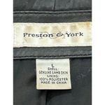 Preston & York ‎ Lambskin Leather Jacket Womens Sz Large Black Full Zip Photo 3