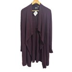 H by Bordeaux  Mix‎ Rib Cozy Waterfall Cardigan Small Rosewood Maroon NEW Photo 1