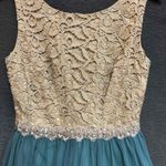 Jodi Kristopher Cream Lace Bodice Flared Cocktail/ Prom Dress Size 7 Photo 6