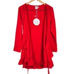 Princess Polly Agnetha Mini Dress Red Long Sleeve Wrap Ruffle Flounce Women's 8 Photo 3
