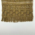 Mango MNG Women’s Olive Round Neck Short Sleeve Boho Crochet Fringe Top XS Photo 4