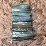 Blue and Green Mother of Pearl Abalone Stretch Bracelet Photo 3