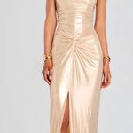 Retrofête Maytal Strapless Lamé Gown in Latte – Size M New! Gold Size M Photo 0