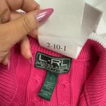 Ralph Lauren Lauren  Cardigan Womens Large Pink Cable Knit Zip Up Sweater Preppy Photo 2