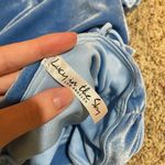 Lucy in the Sky Ruched Velvet Glitter Mini Dress Daydreamer Blue Size Small Photo 8