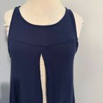 Ya Wei Women Vintage Navy & Cream Layered Sleeveless Relaxed Fit Midi Dress M Blue Size M Photo 1