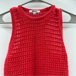 Madewell  Crochet-Knit Crewneck Sweater Sleeveless‎ Tank in  Crushed Watermelon Photo 3
