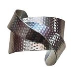 Gorgeous hammered silver wide cuff bracelet. Photo 0