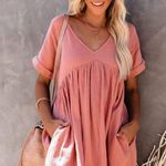 VICI OATLAND COTTON POCKETED BABYDOLL DRESS - ROSE Photo 6