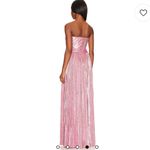 Bronx and Banco Sonny Strapless Cut Out High Slit Maxi Dress Gown in Metallic Rose Photo 1