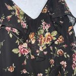 Gianni Bini  NWT Black Floral Spaghetti Strap Ruffle Tier Mini Dress XS Photo 3