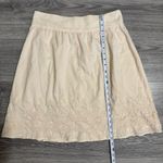 Merona Women Vintage Cream Embroidered A-Line Smocked Skirt Size 6 100% Cotton Photo 8