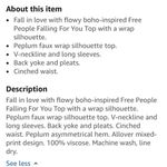 Free People  Falling for You Blue Boho Top Size M Photo 10