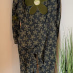CASH By Cash APP Floral Jumpsuit Buckle Cargo Zip Floral Flowers Med Money Green Photo 0
