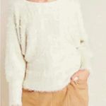 By Anthropologie women’s cream eyelash pullover dolman sweater size small Photo 1