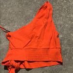 Free People Orange One-Shoulder Tank Top Photo 3