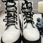 Forever 21 white faux leather with black laces boots size 8 Photo 0