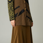 Boutique Women’s Art to wear Funky Boho Fuzzy Cardigan Acrylic Green Brown Black S Photo 0