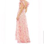Mac Duggal 9161 Floral Ruffle Shoulder Lace Up Gown Size 2 Pink Photo 6