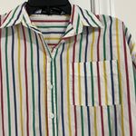 Tuckernuck  Pomander Place Rainbow Stripe Adair Boyfriend Shirt Photo 5
