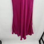 WDNY Magenta Silk Red Lace Midi Dress Formal Size 10 Y2k Pink Photo 8