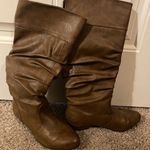 Kohls High Brown Faux Leather Boots Size 7 Photo 1