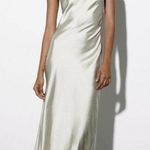 ZARA Satin Effect Dress Maxi Midi Slip Bodycon Wedding Party Coctail Photo 2