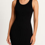 525 Ribbed Tank Midi Dress Large Black‎ Bodycon Casual Everyday Minimalist Chic Black Photo 0