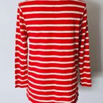 Old Navy  Red & Ivory Striped Relaxed Boatneck Long Sleeve Tee Size Medium Photo 4