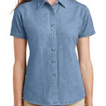 Joes‎ USA Button Front Denim Blouse Short Sleeve Faded Blue Size Small Photo 0