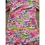 Garnet Hill  Silk Floral Tunic Dress 14 Boho Resort Bright Pink Purple Summer Photo 6